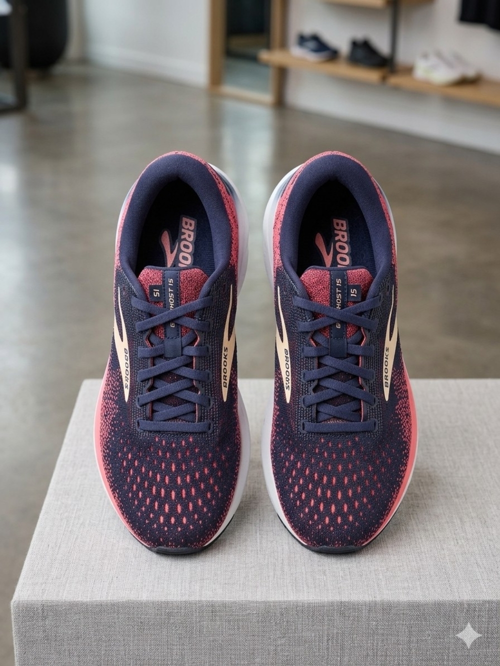 Brooks Women’s Ghost Running Shoes - Navy and Pink